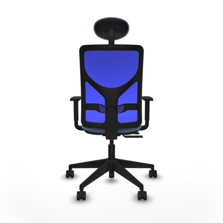 Motilla traslack malla azul bali azul cielo brazos 1D base piramidal cabecero fijo ruedas 65mm nailon