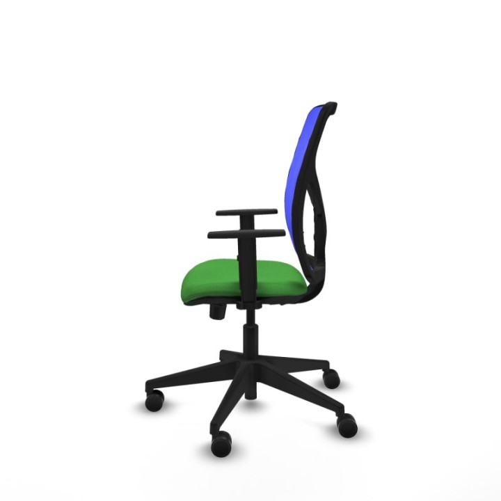 Motilla traslack malla azul bali verde brazos 1D base piramidal  ruedas 65mm nailon