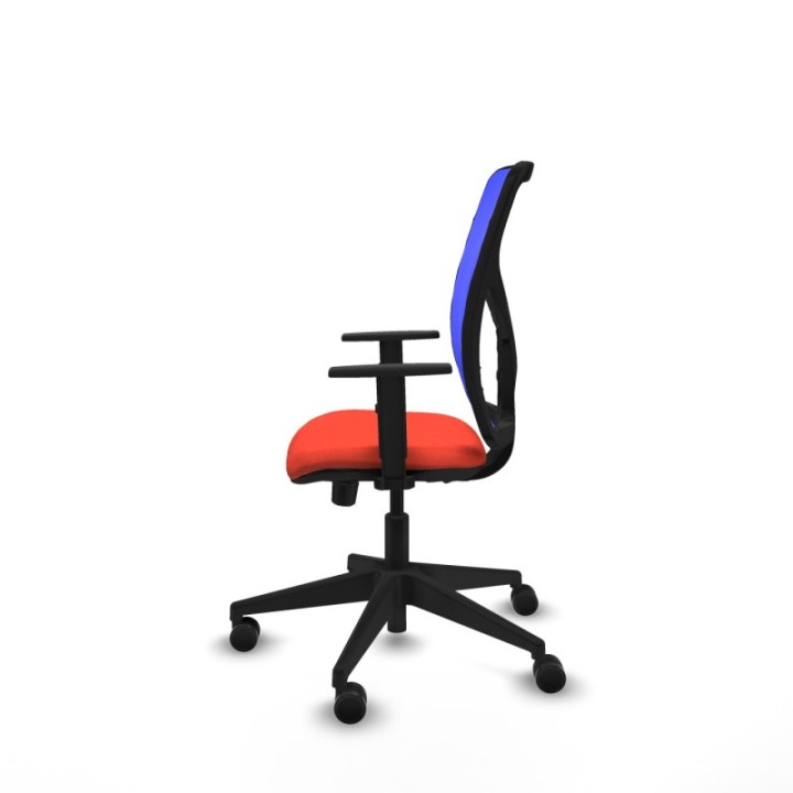 Motilla traslack malla azul bali naranja oscuro brazos 1D base piramidal  ruedas 65mm nailon