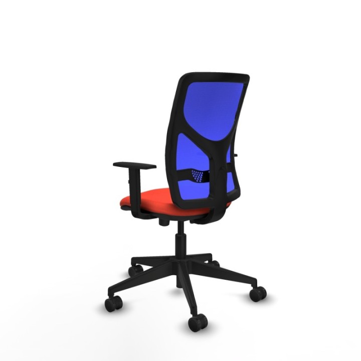 Motilla traslack malla azul bali naranja oscuro brazos 1D base piramidal  ruedas 65mm nailon