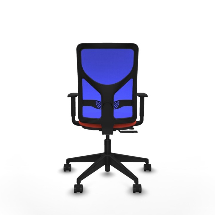 Motilla traslack malla azul bali naranja oscuro brazos 1D base piramidal  ruedas 65mm nailon