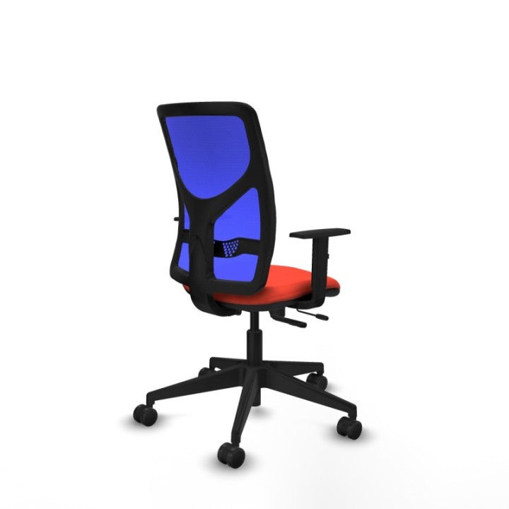 Motilla traslack malla azul bali naranja oscuro brazos 1D base piramidal  ruedas 65mm nailon