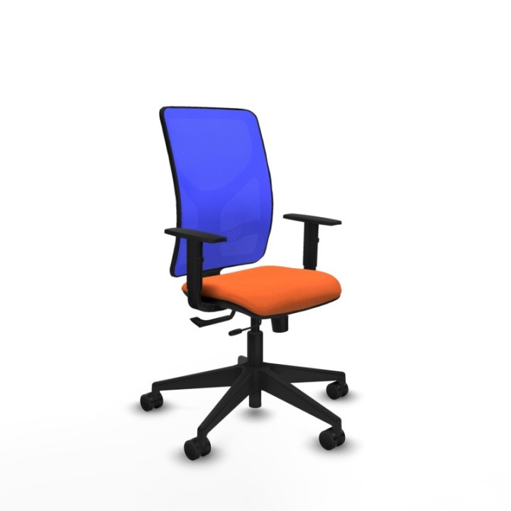 Motilla traslack malla azul bali naranja brazos 1D base piramidal  ruedas 65mm nailon