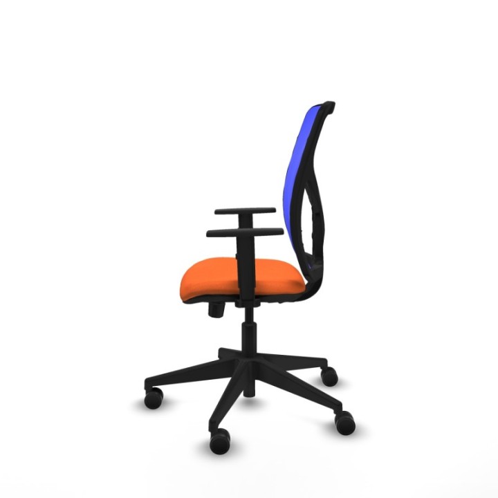 Motilla traslack malla azul bali naranja brazos 1D base piramidal  ruedas 65mm nailon