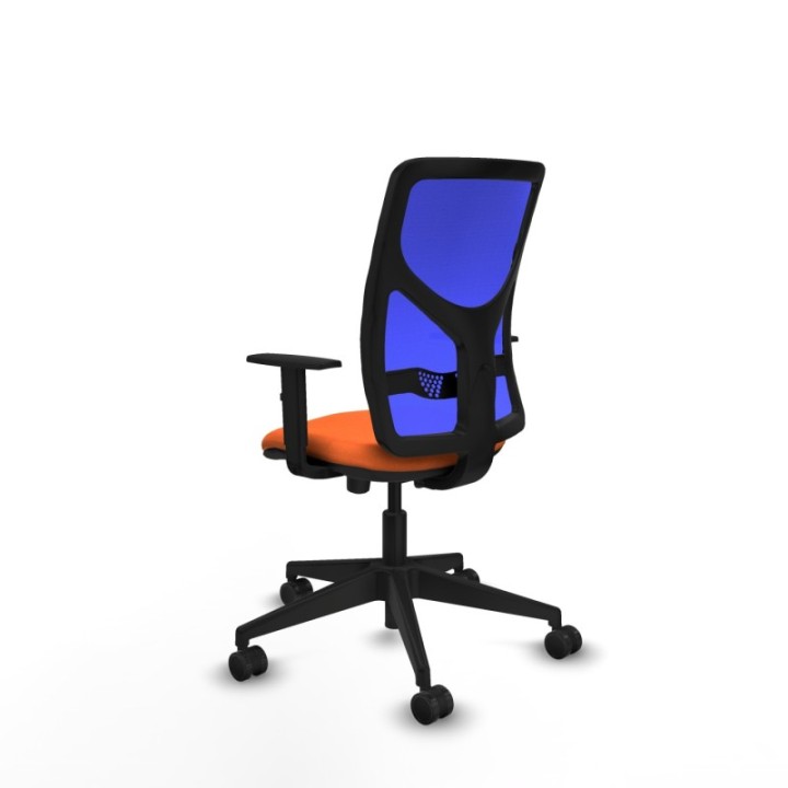 Motilla traslack malla azul bali naranja brazos 1D base piramidal  ruedas 65mm nailon