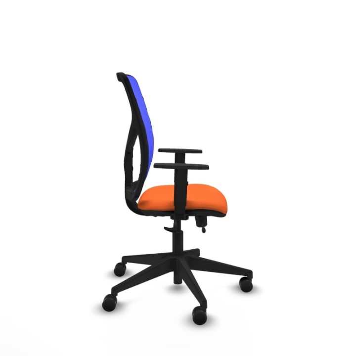 Motilla traslack malla azul bali naranja brazos 1D base piramidal  ruedas 65mm nailon