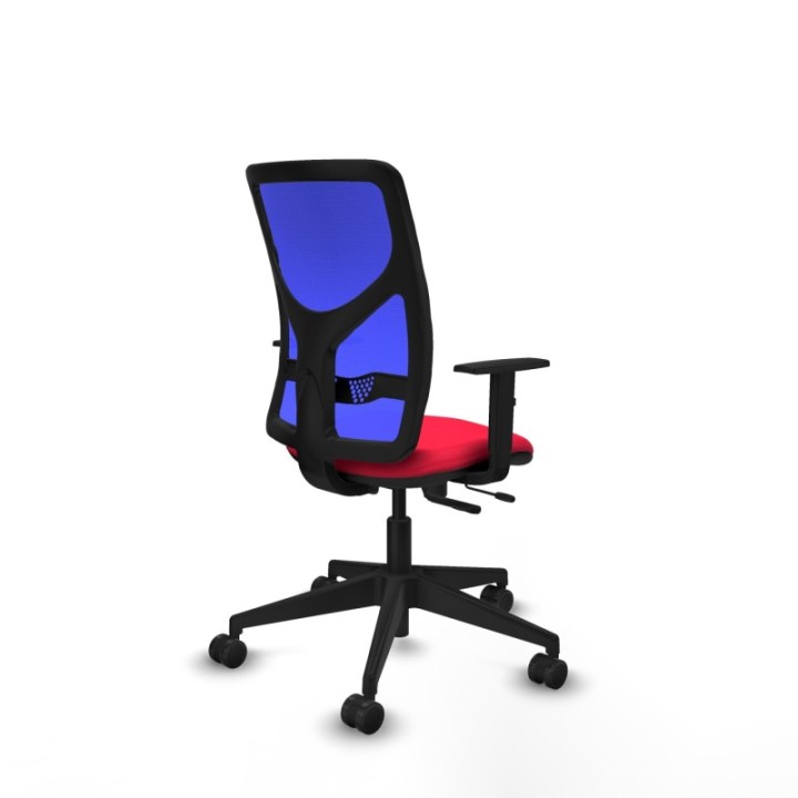 Motilla traslack malla azul bali rojo brazos 1D base piramidal  ruedas 65mm nailon