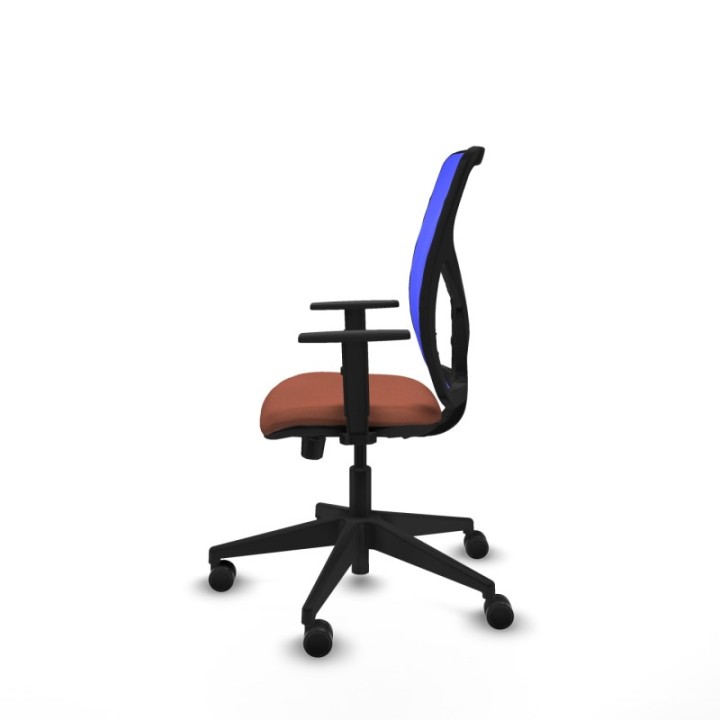 Motilla traslack malla azul bali marrón brazos 1D base piramidal  ruedas 65mm nailon