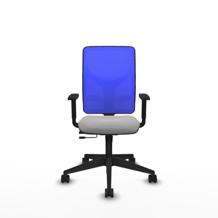 Motilla traslack malla azul bali gris claro brazos 1D base piramidal  ruedas 65mm nailon