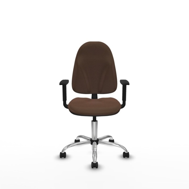 Algarra CP bali marrón oscuro brazos 1D base cromada ruedas autofrenantes 50mm