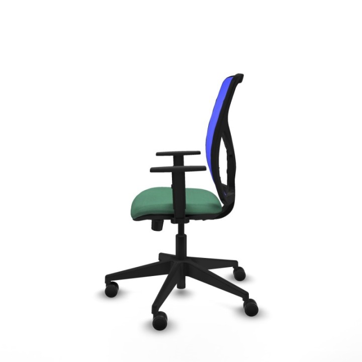 Motilla traslack malla azul bali verde esmeralda brazos 1D base piramidal  ruedas 65mm nailon