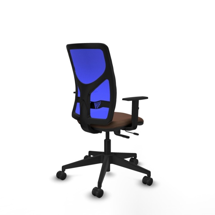 Motilla traslack malla azul bali marrón oscuro brazos 1D base piramidal  ruedas 65mm nailon