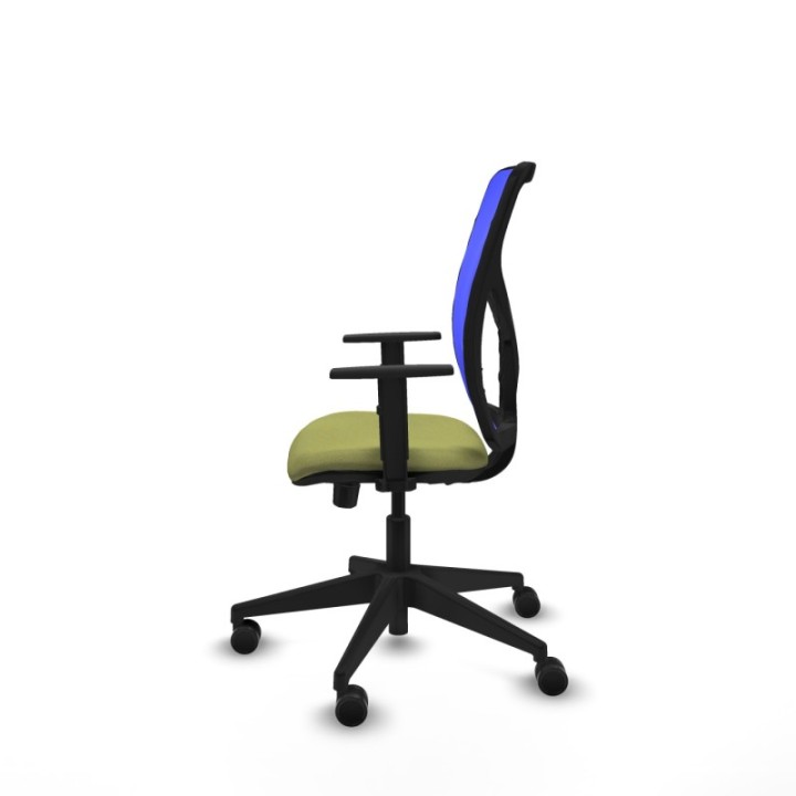 Motilla traslack malla azul bali verde oliva brazos 1D base piramidal  ruedas 65mm nailon