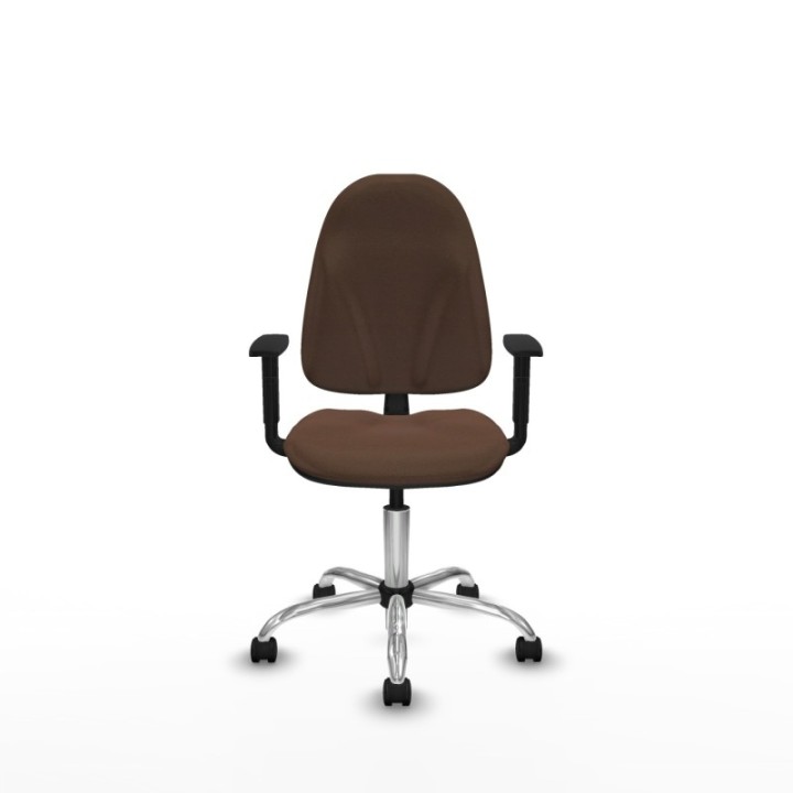 Algarra CP bali marrón oscuro brazos 1D base cromada ruedas nailon 50mm