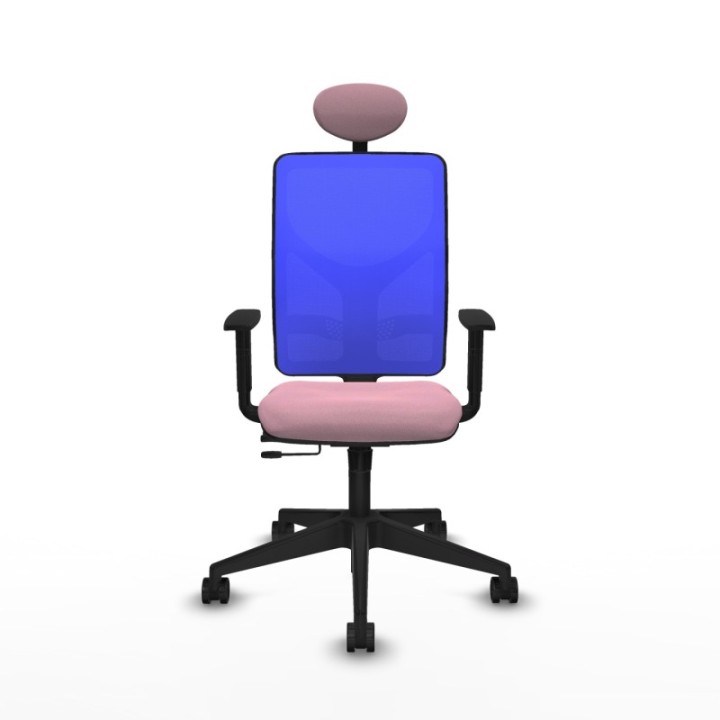 Motilla traslack malla azul bali rosa brazos 1D base piramidal cabecero fijo ruedas 65mm nailon