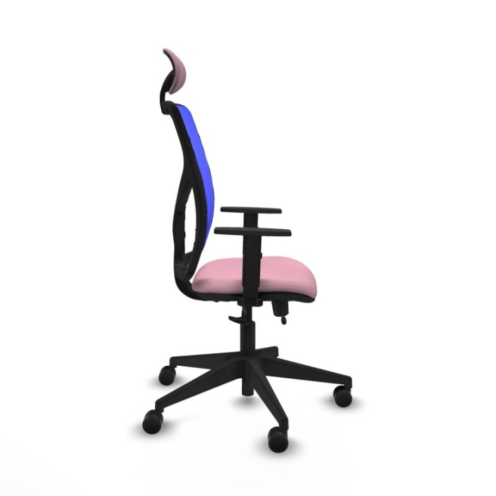 Motilla traslack malla azul bali rosa brazos 1D base piramidal cabecero fijo ruedas 65mm nailon