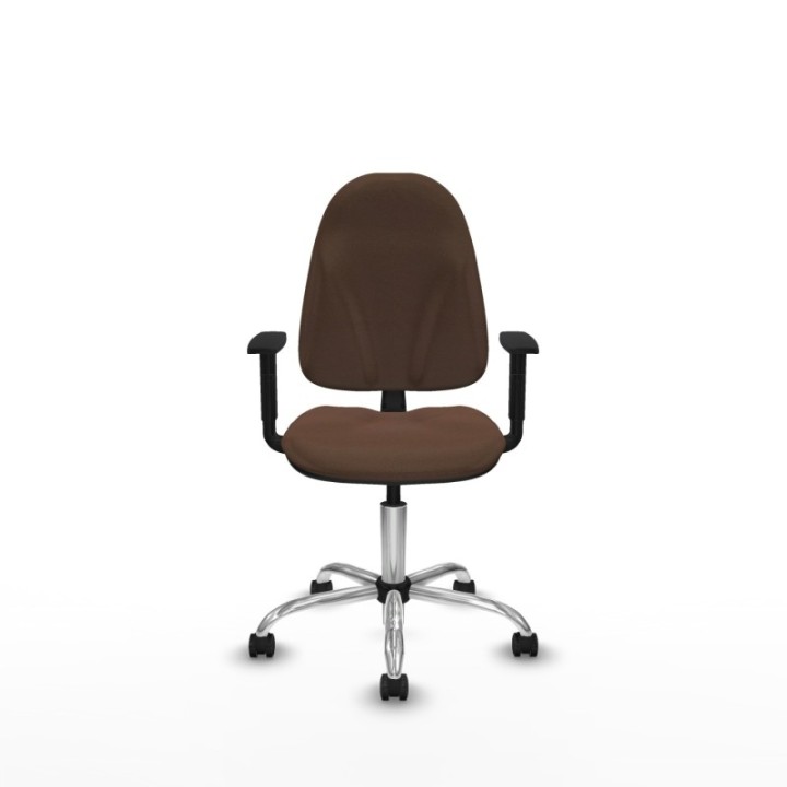 Algarra CP bali marrón oscuro brazos 1D base cromada ruedas engomadas 50mm