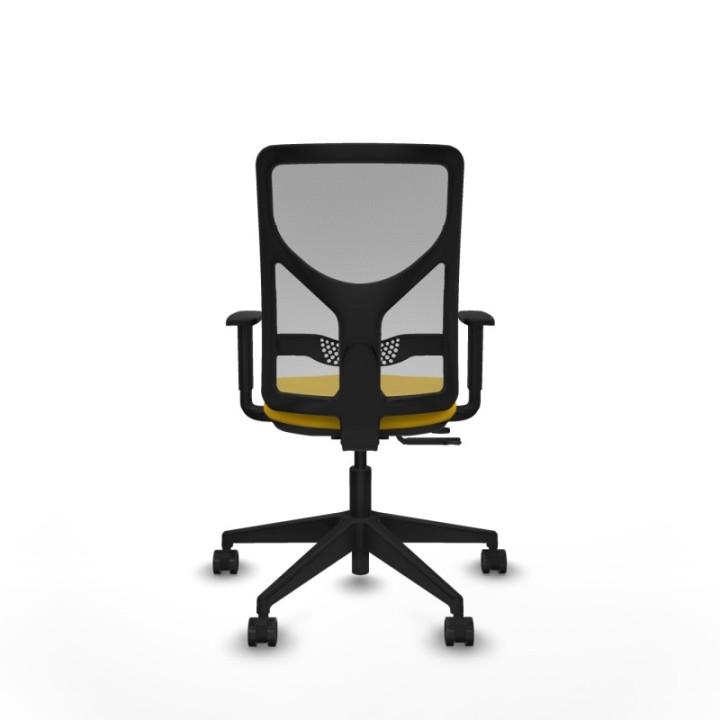 Motilla traslack malla gris bali amarillo brazos 1D base piramidal  ruedas 65mm nailon