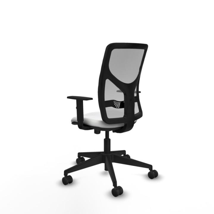 Motilla traslack malla gris bali blanco brazos 1D base piramidal  ruedas 65mm nailon