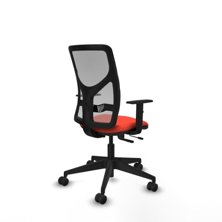 Motilla traslack malla gris bali naranja oscuro brazos 1D base piramidal  ruedas 65mm nailon